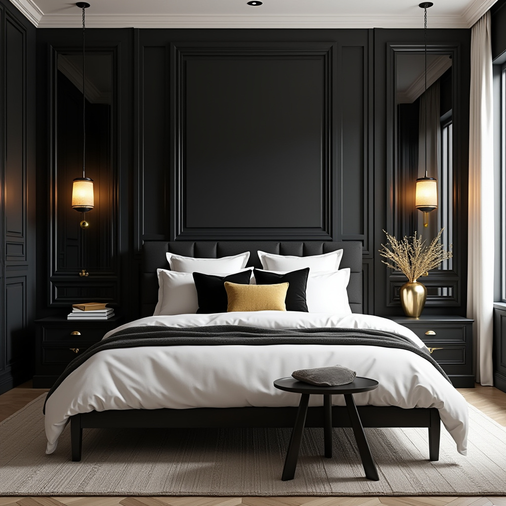 Black White And Gold Bedroom 22