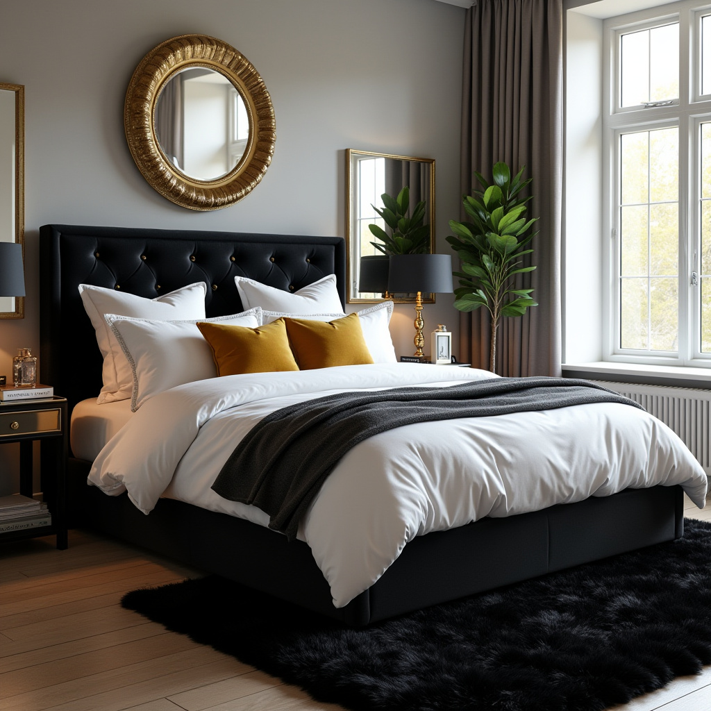 Black White And Gold Bedroom 23