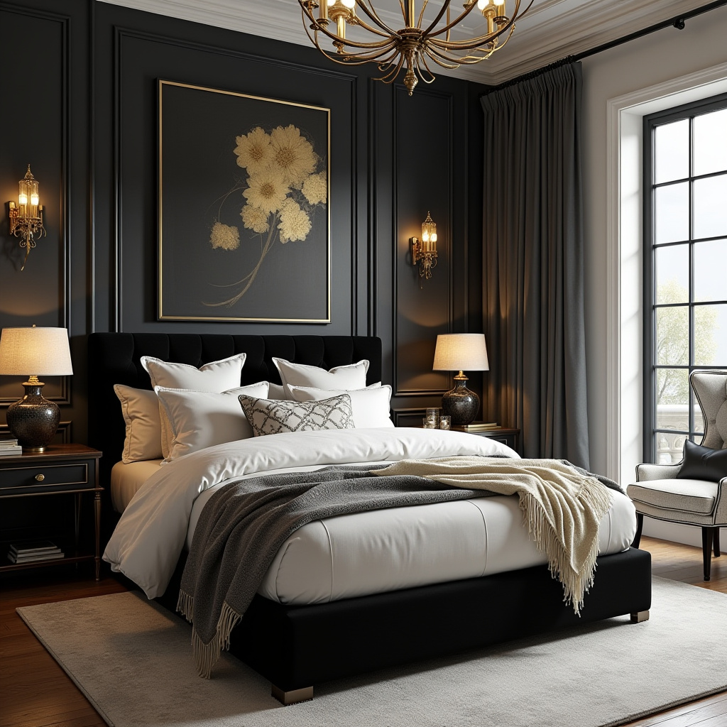 Black White And Gold Bedroom 24