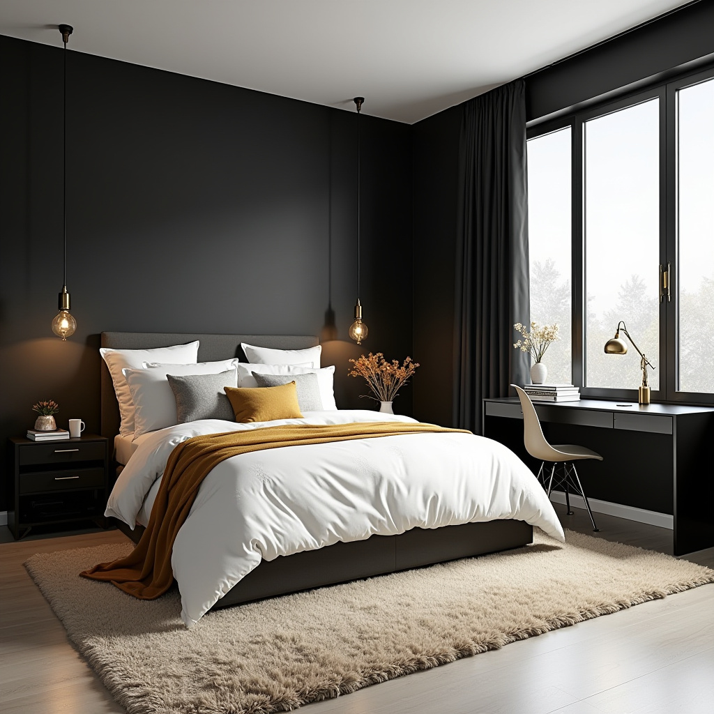 Black White And Gold Bedroom 25