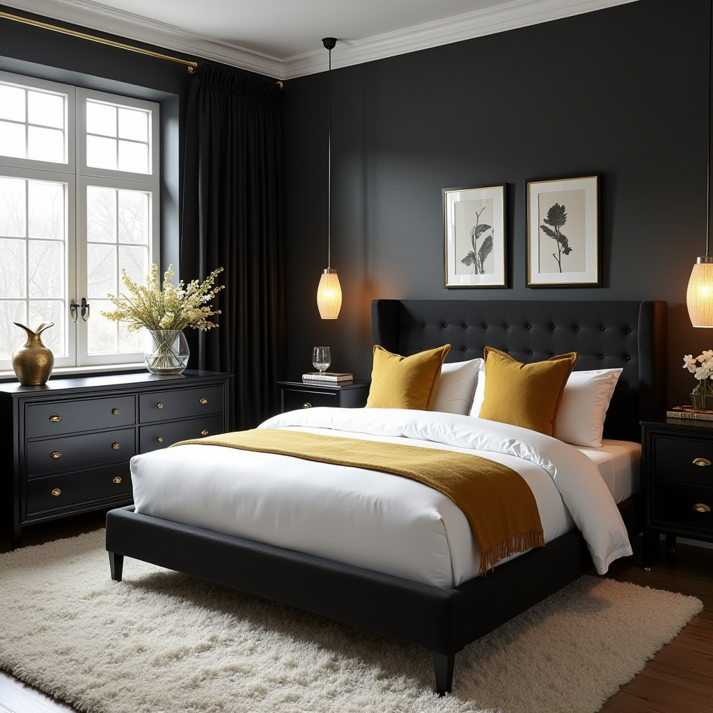 Black White And Gold Bedroom 26