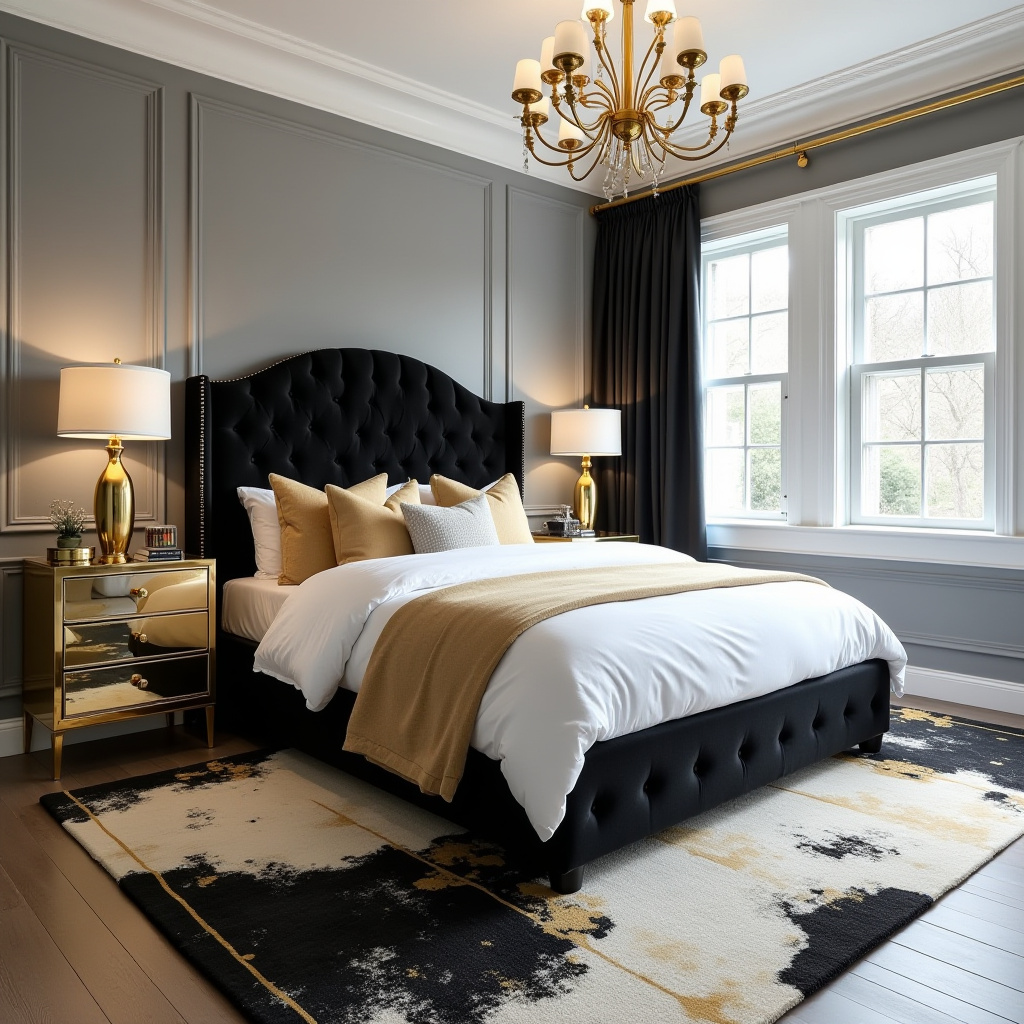 Black White And Gold Bedroom 29