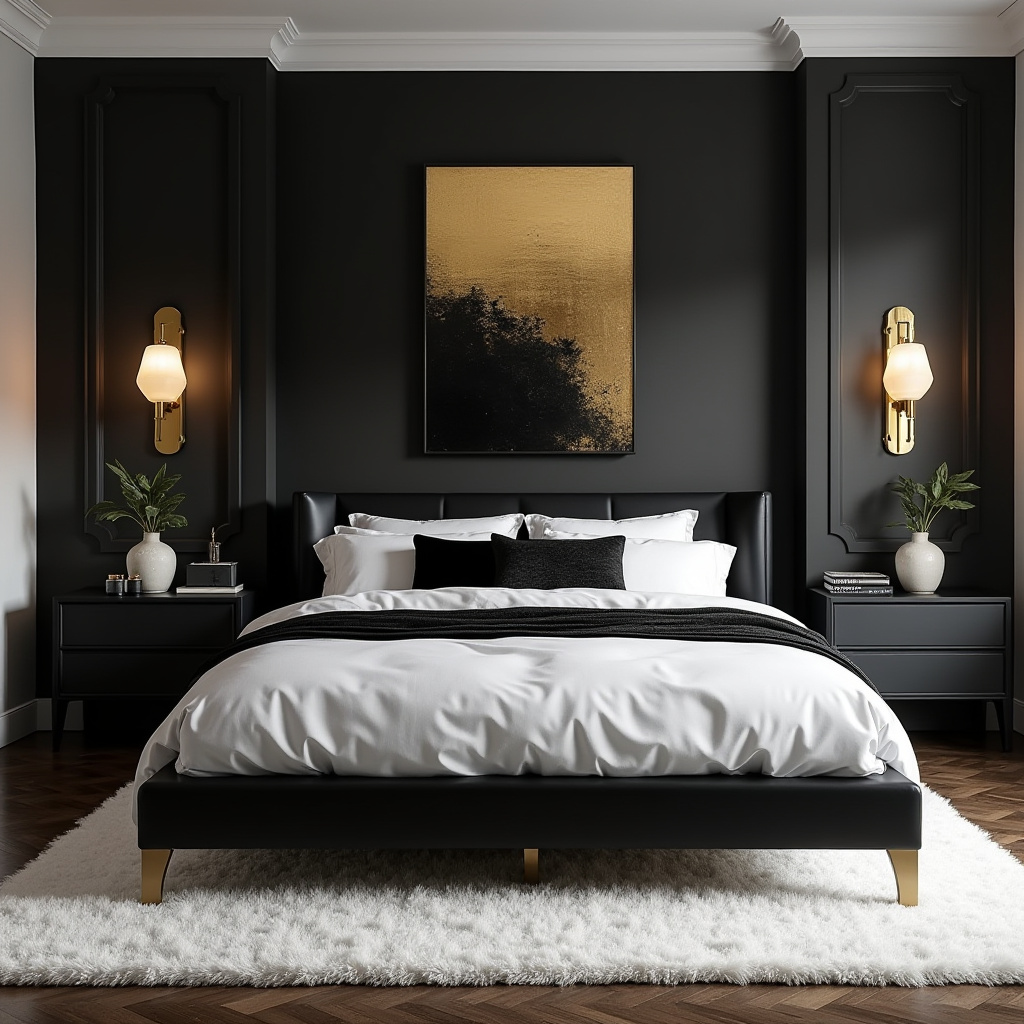 Black White And Gold Bedroom 3