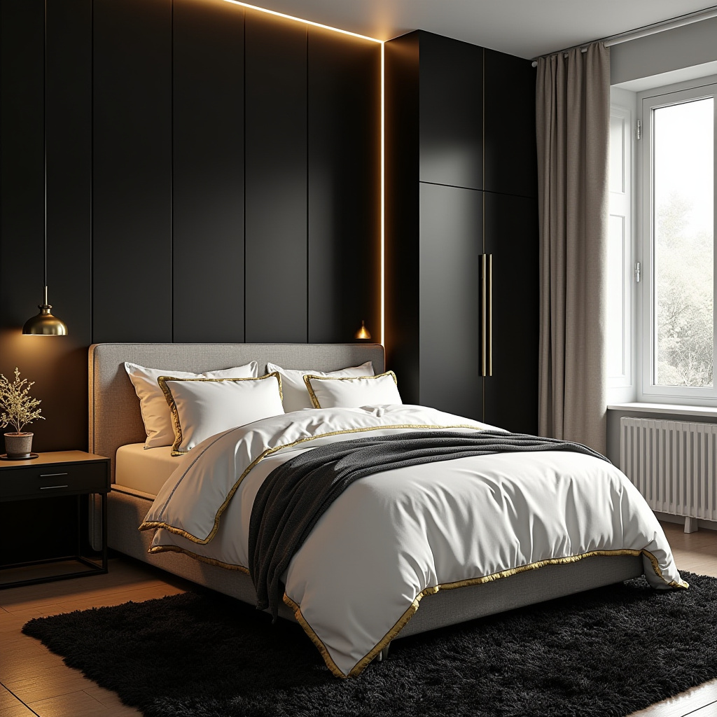 Black White And Gold Bedroom 30