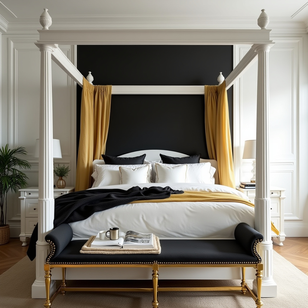 Black White And Gold Bedroom 4