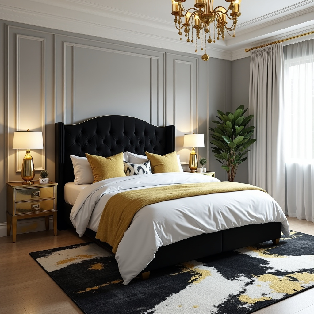 Black White And Gold Bedroom 5