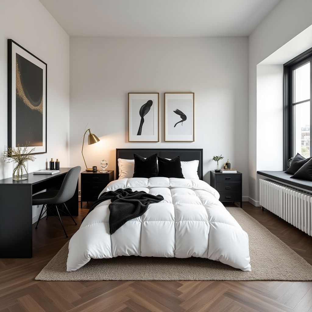 Black White And Gold Bedroom 6