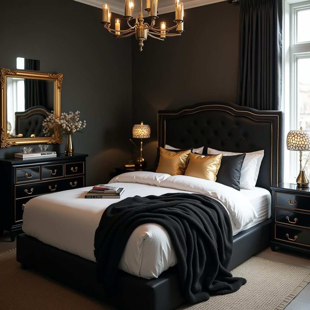 Black White And Gold Bedroom 7