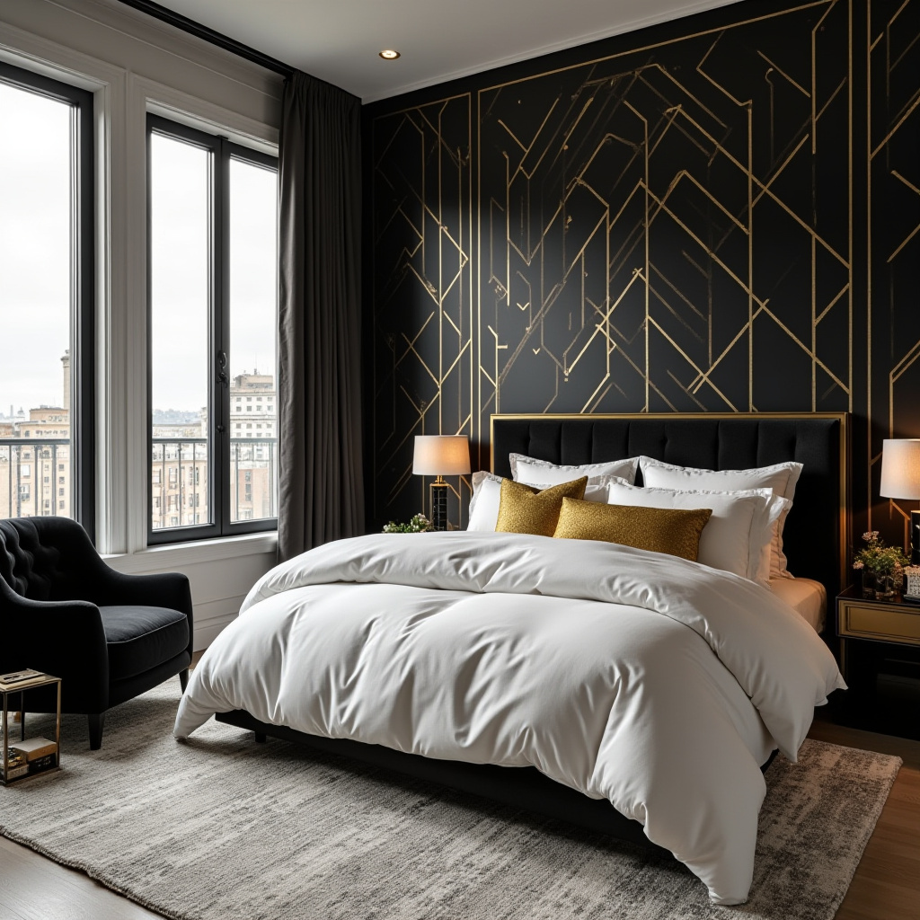 Black White And Gold Bedroom 8