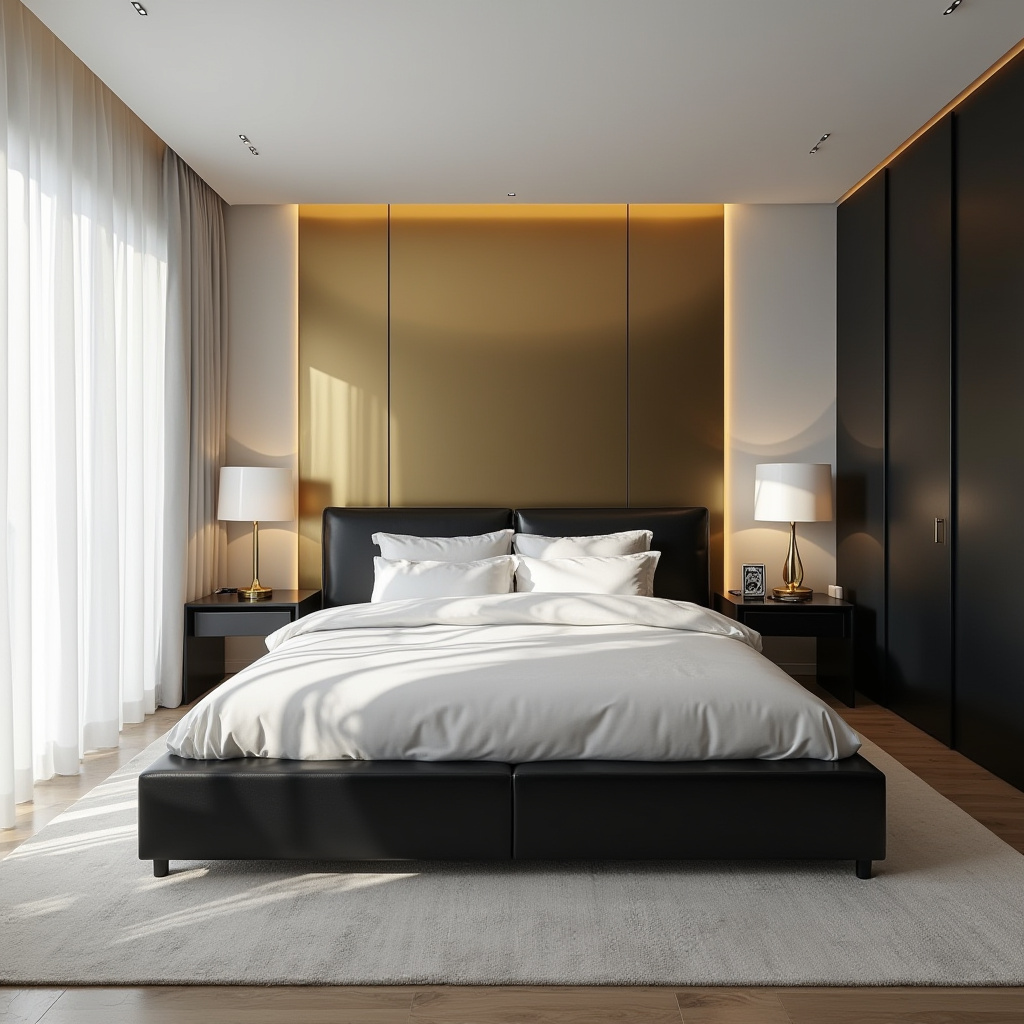 Black White And Gold Bedroom 9