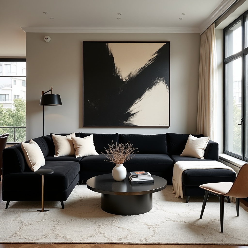 Black And Cream Living Room 11