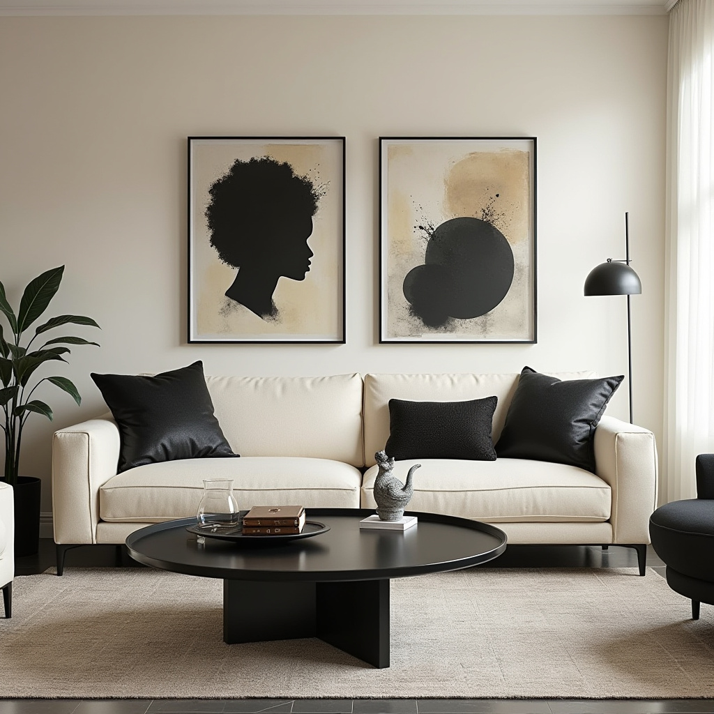 Black And Cream Living Room 12