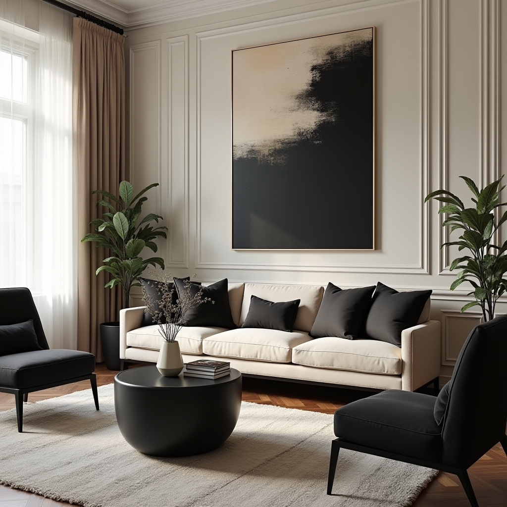 Black And Cream Living Room 14