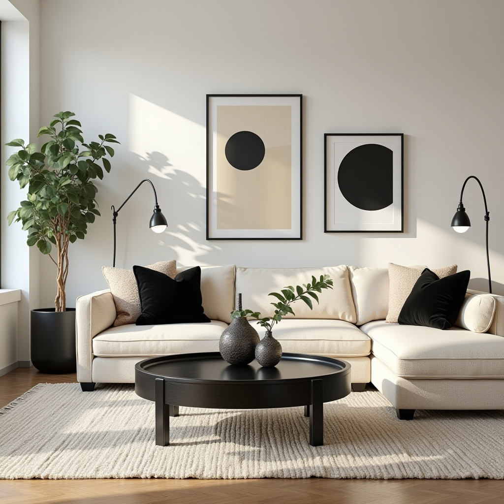 Black And Cream Living Room 15