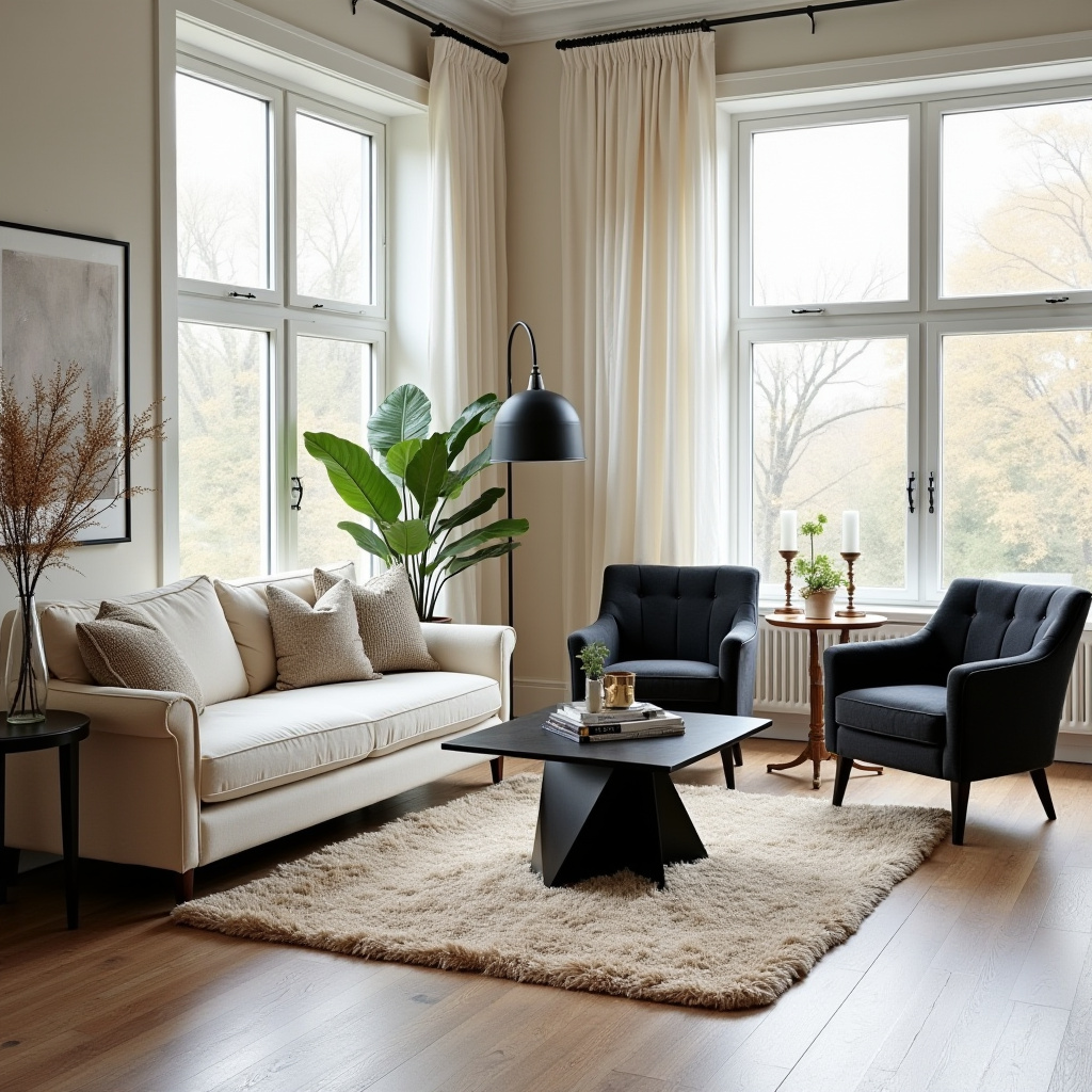 Black And Cream Living Room 21