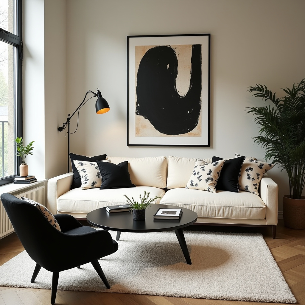 Black And Cream Living Room 22