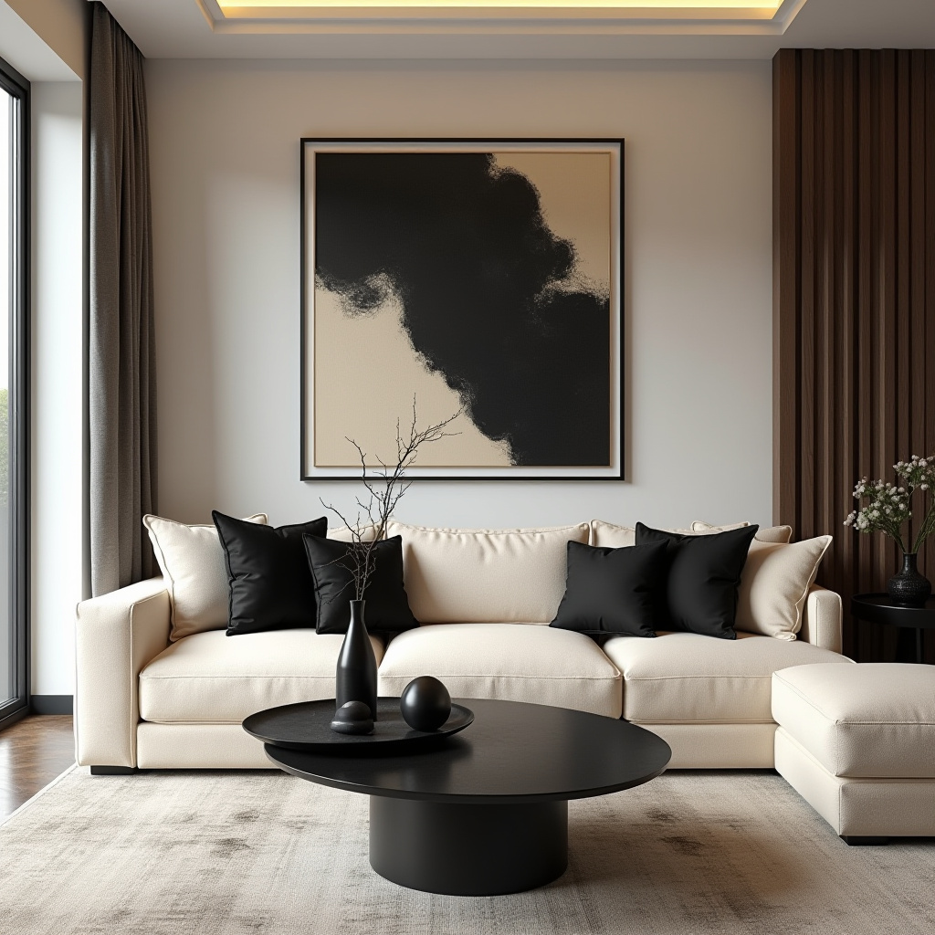 Black And Cream Living Room 24
