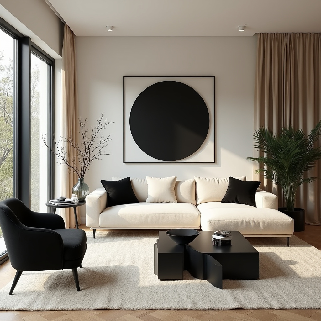 Black And Cream Living Room 26