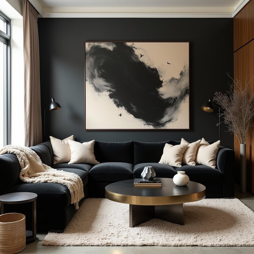 Black And Cream Living Room 28