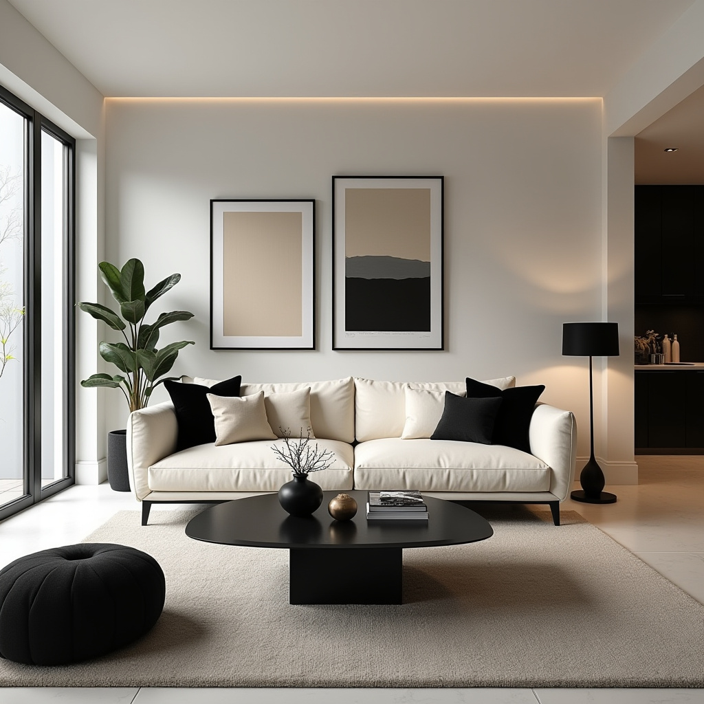 Black And Cream Living Room 29
