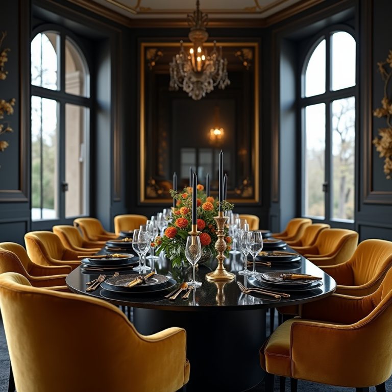 Black And Gold Table Centerpieces 1