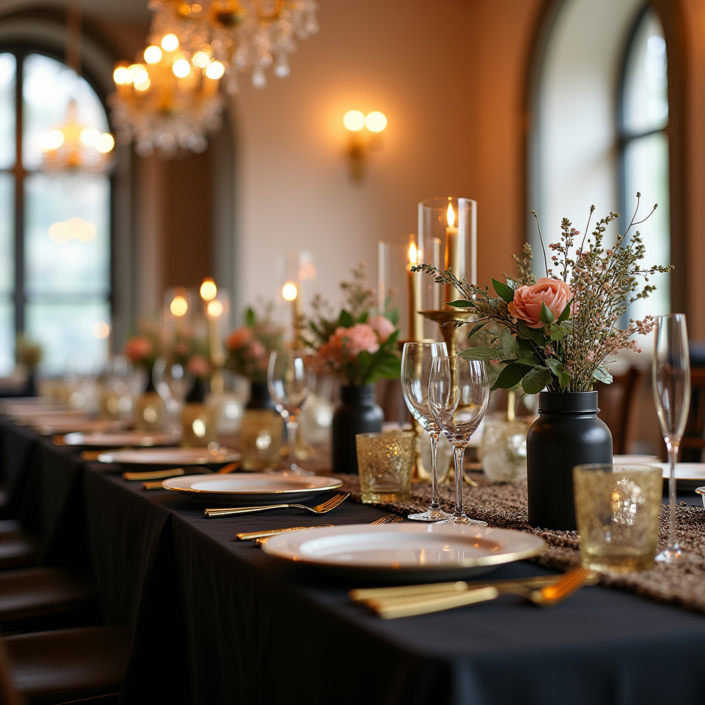 Black And Gold Table Centerpieces 21