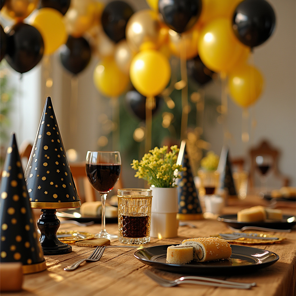 Black And Gold Table Centerpieces 24