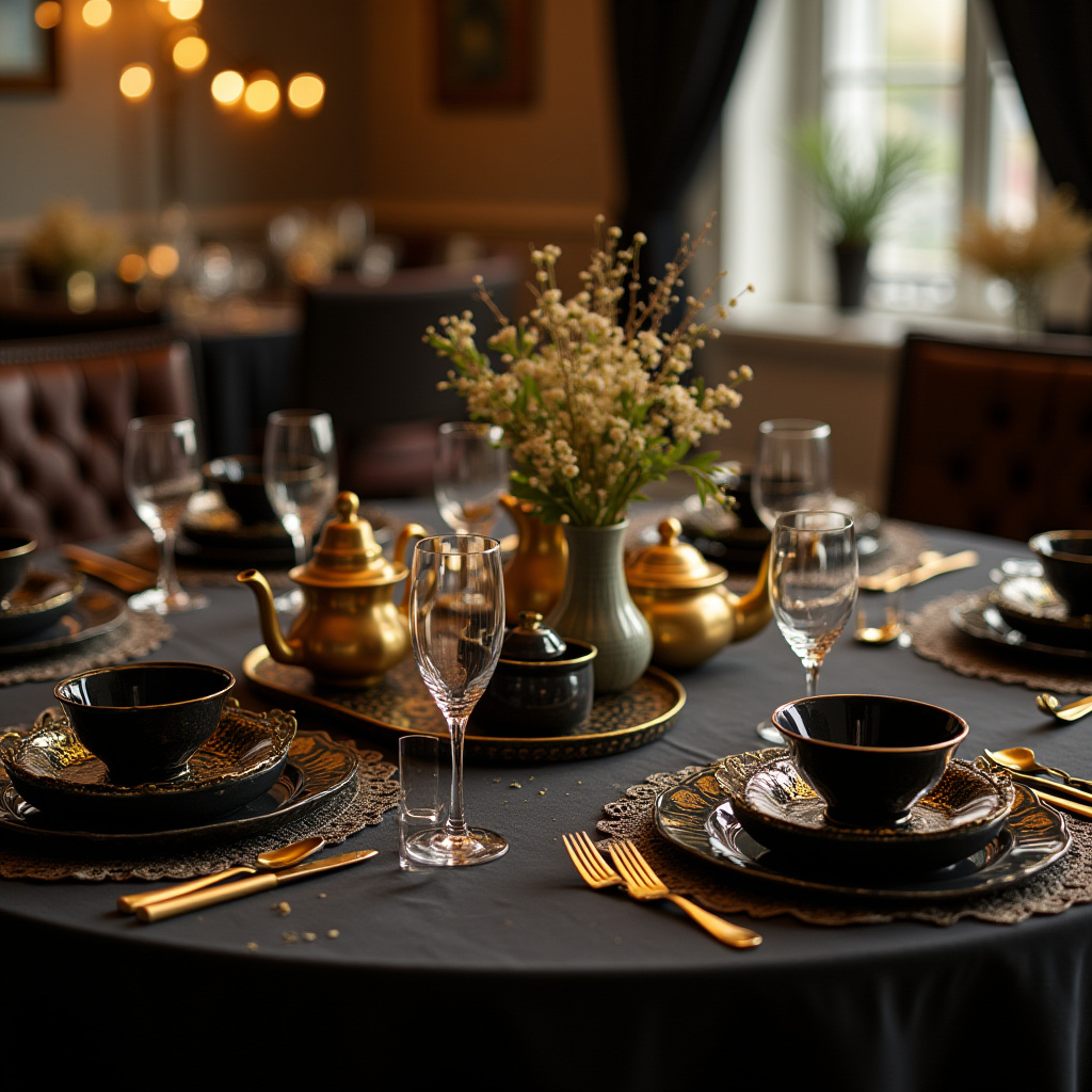 Black And Gold Table Centerpieces 29