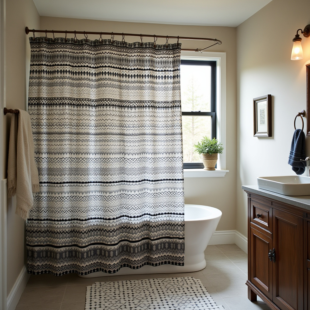 Black And White Shower Curtain 11