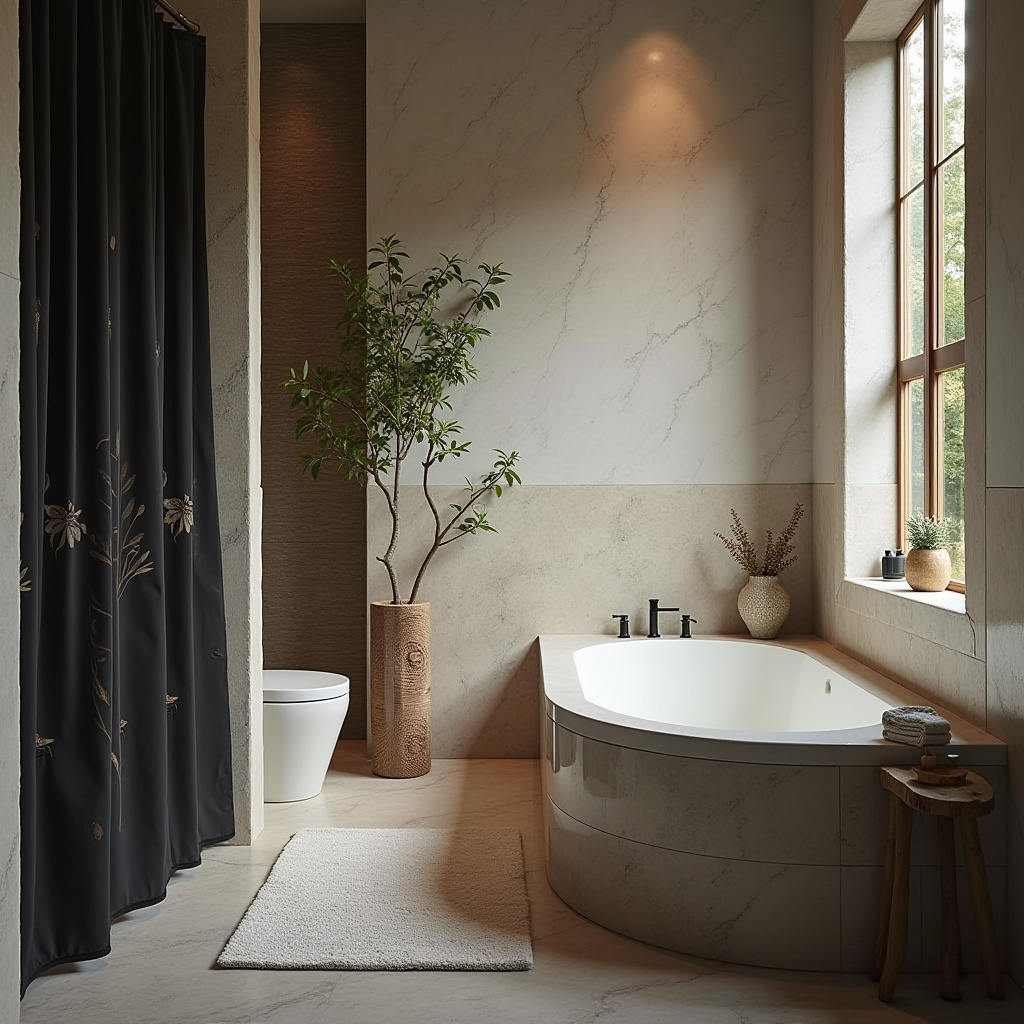 Black And White Shower Curtain 13