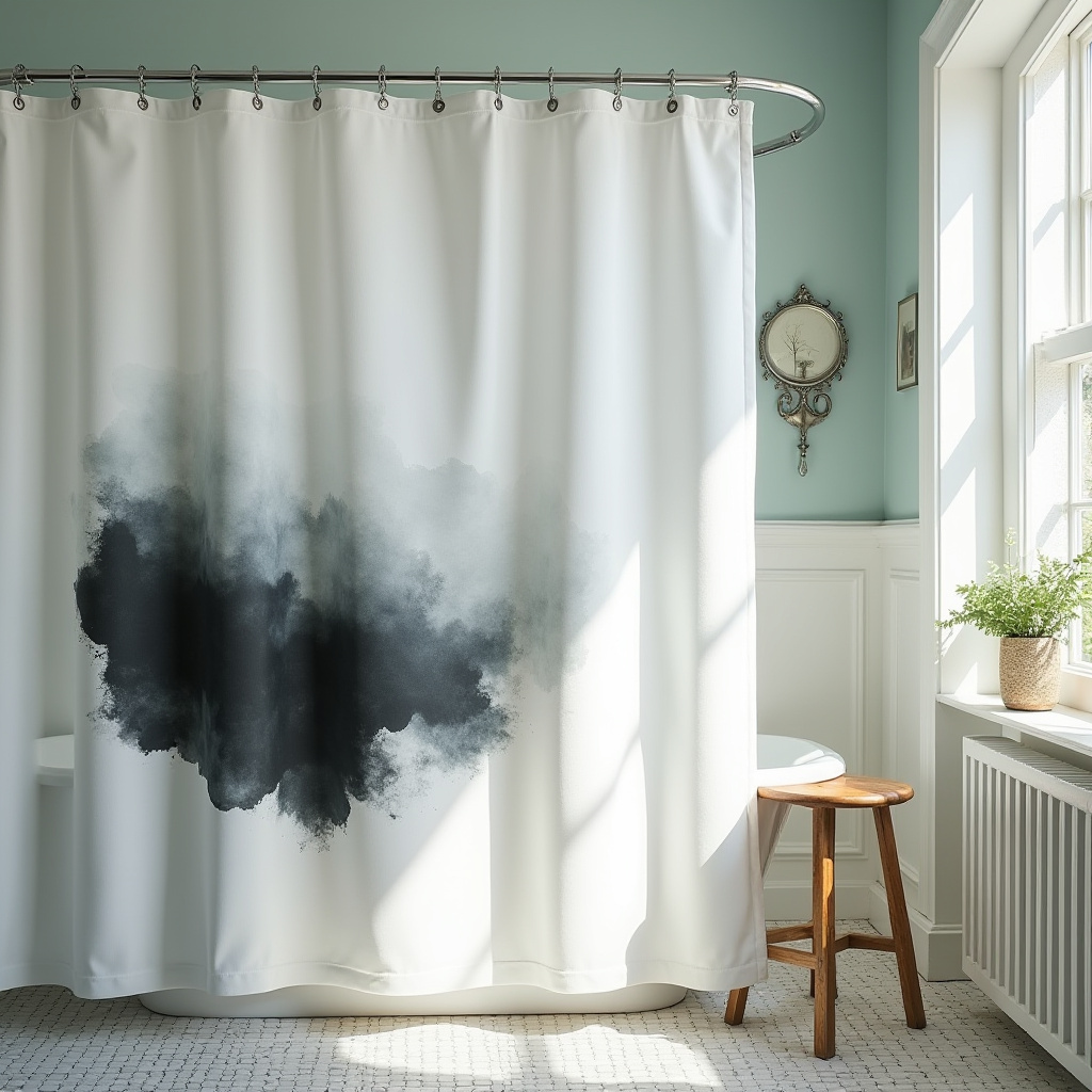 Black And White Shower Curtain 17