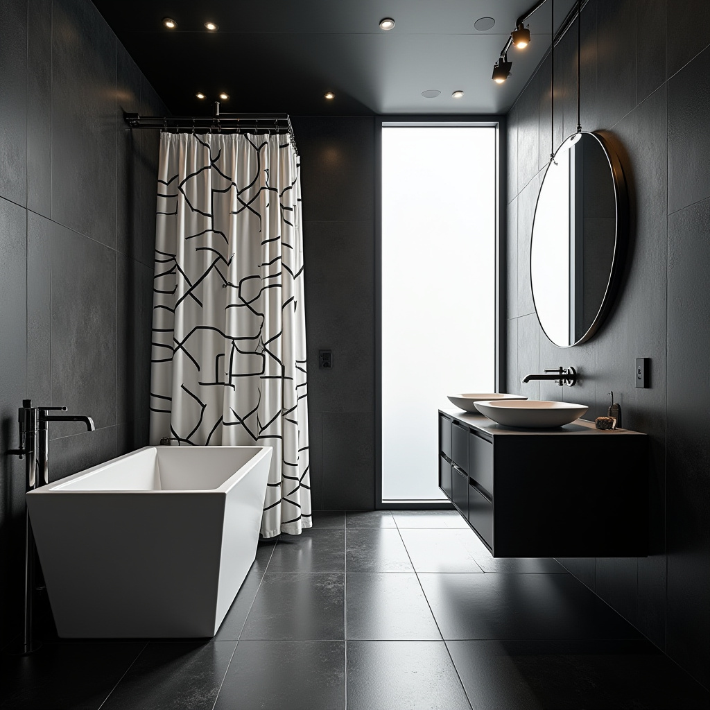 Black And White Shower Curtain 18