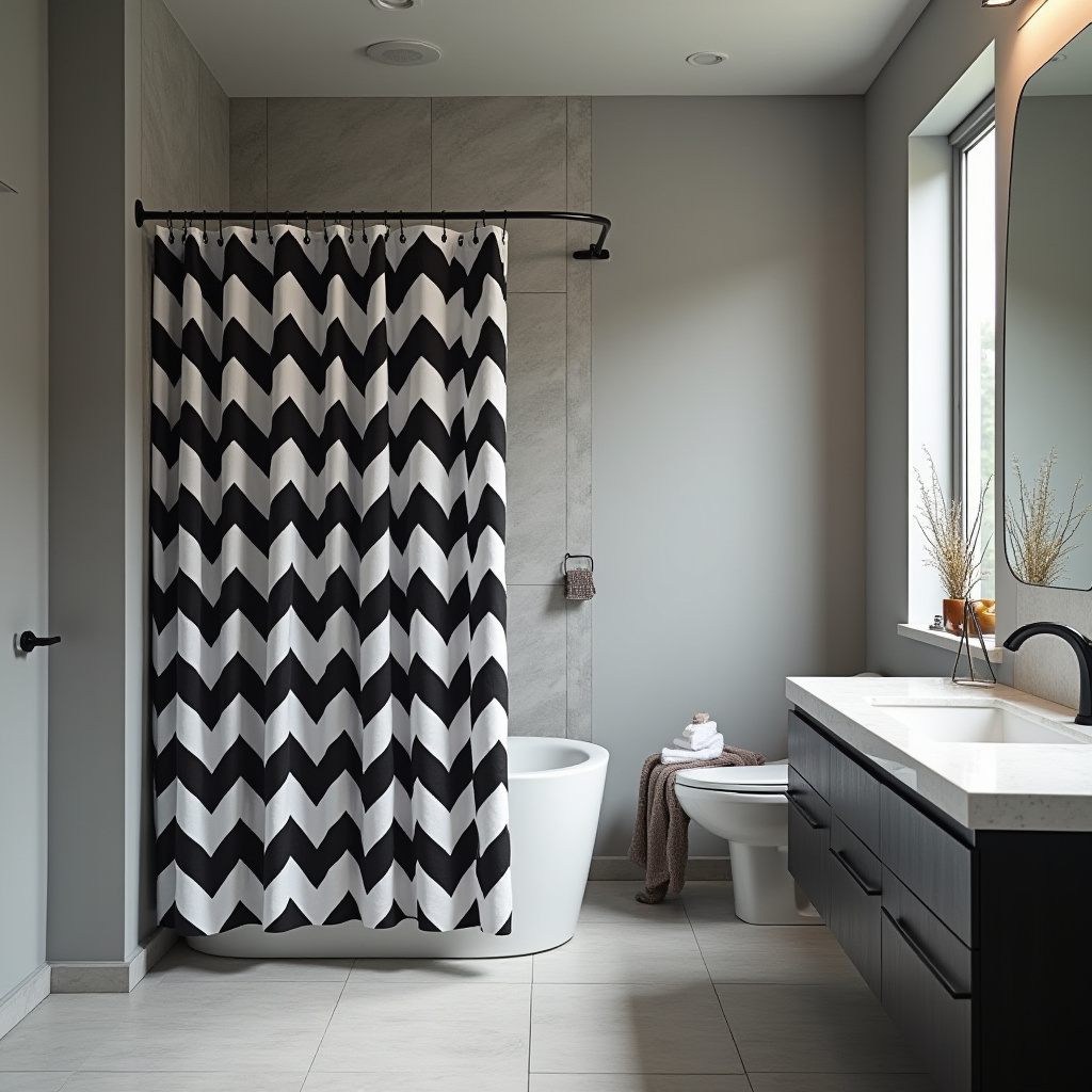Black And White Shower Curtain 21
