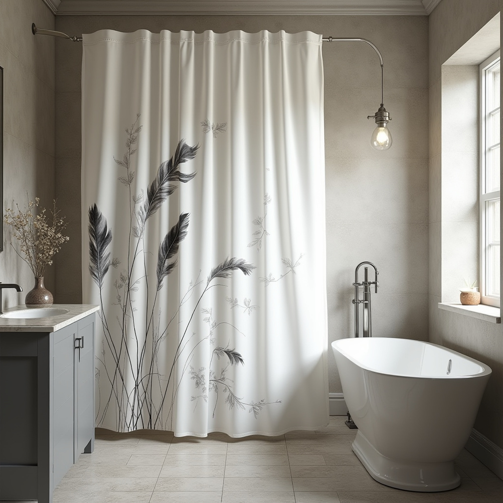 Black And White Shower Curtain 22