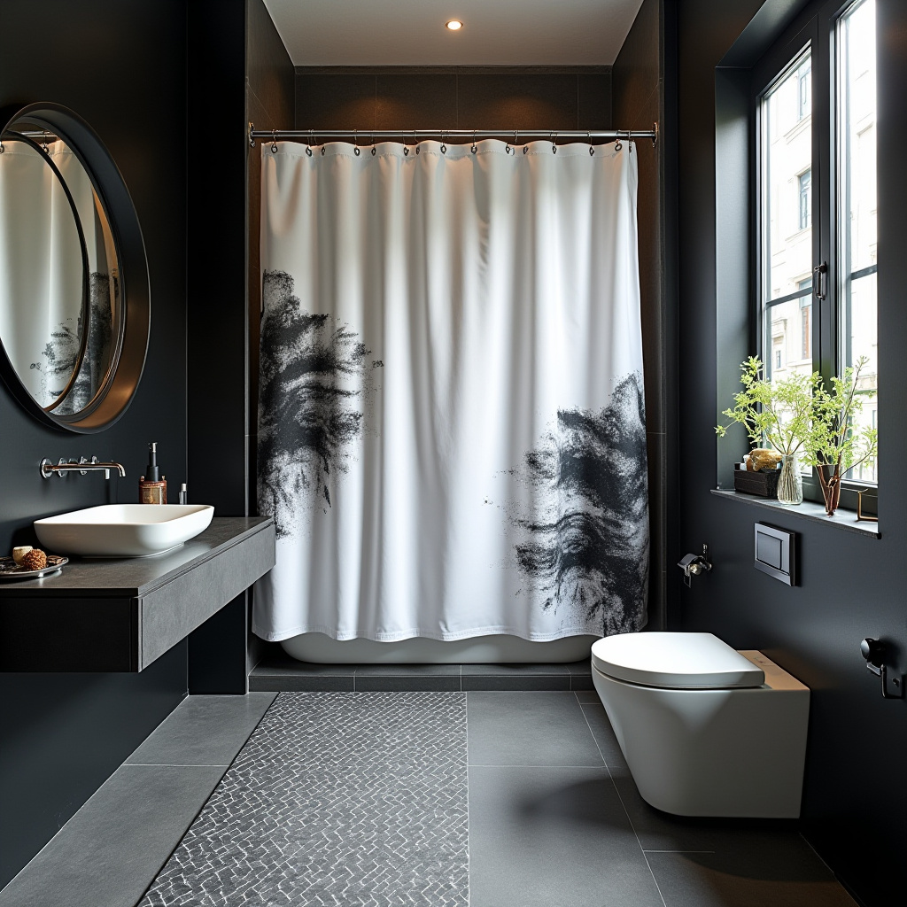 Black And White Shower Curtain 28