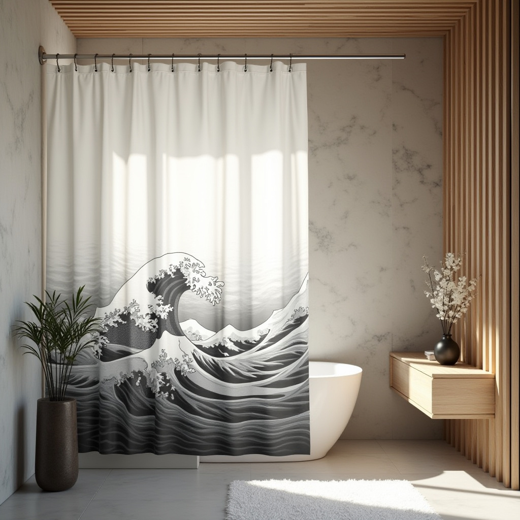 Black And White Shower Curtain 29