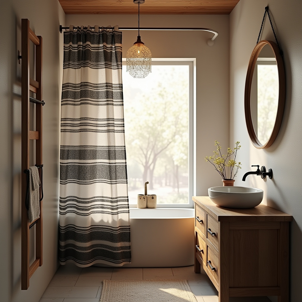 Black And White Shower Curtain 5