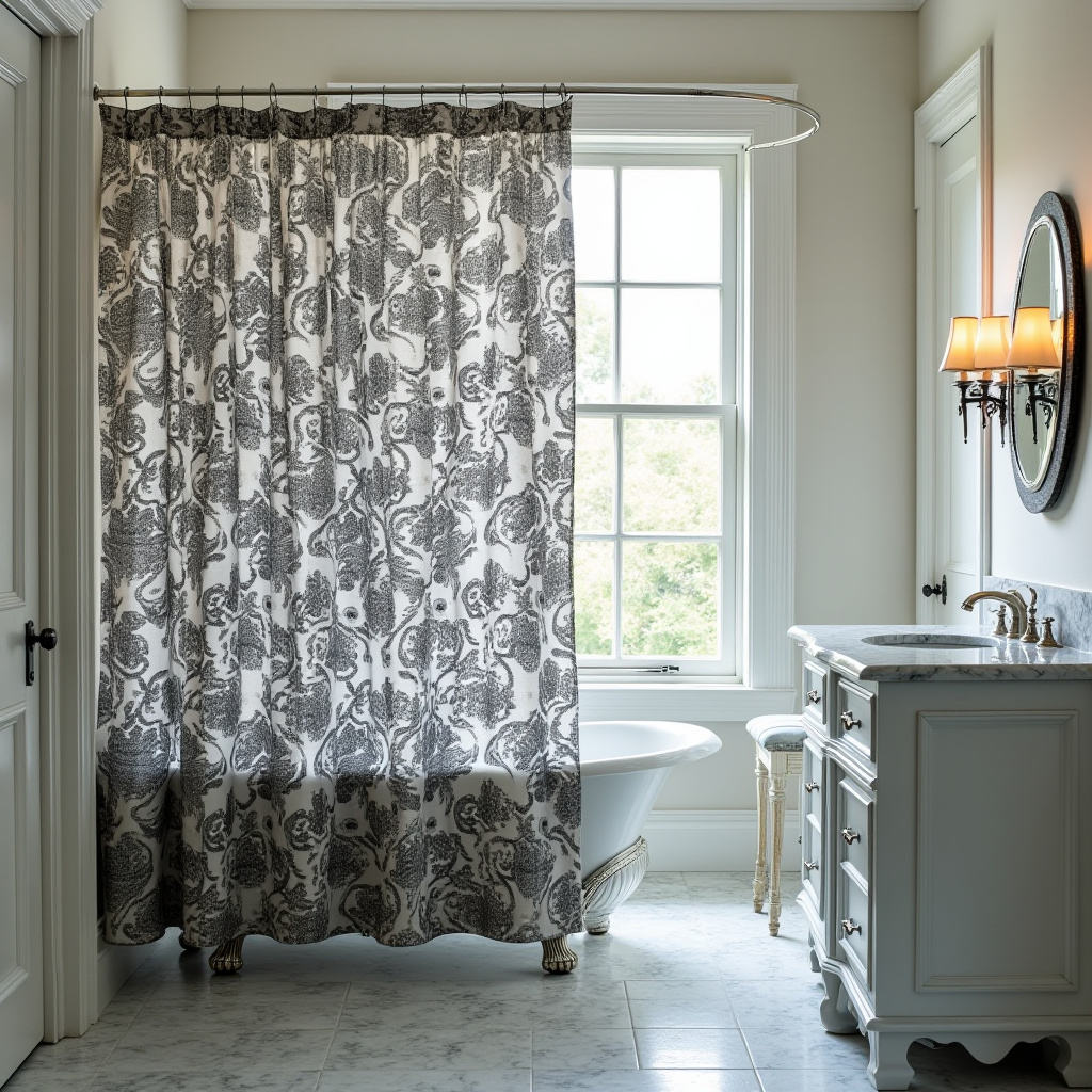 Black And White Shower Curtain 6