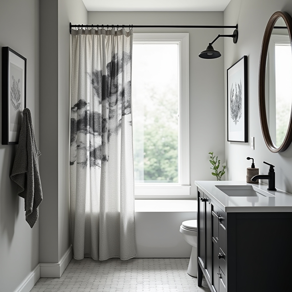 Black And White Shower Curtain 8