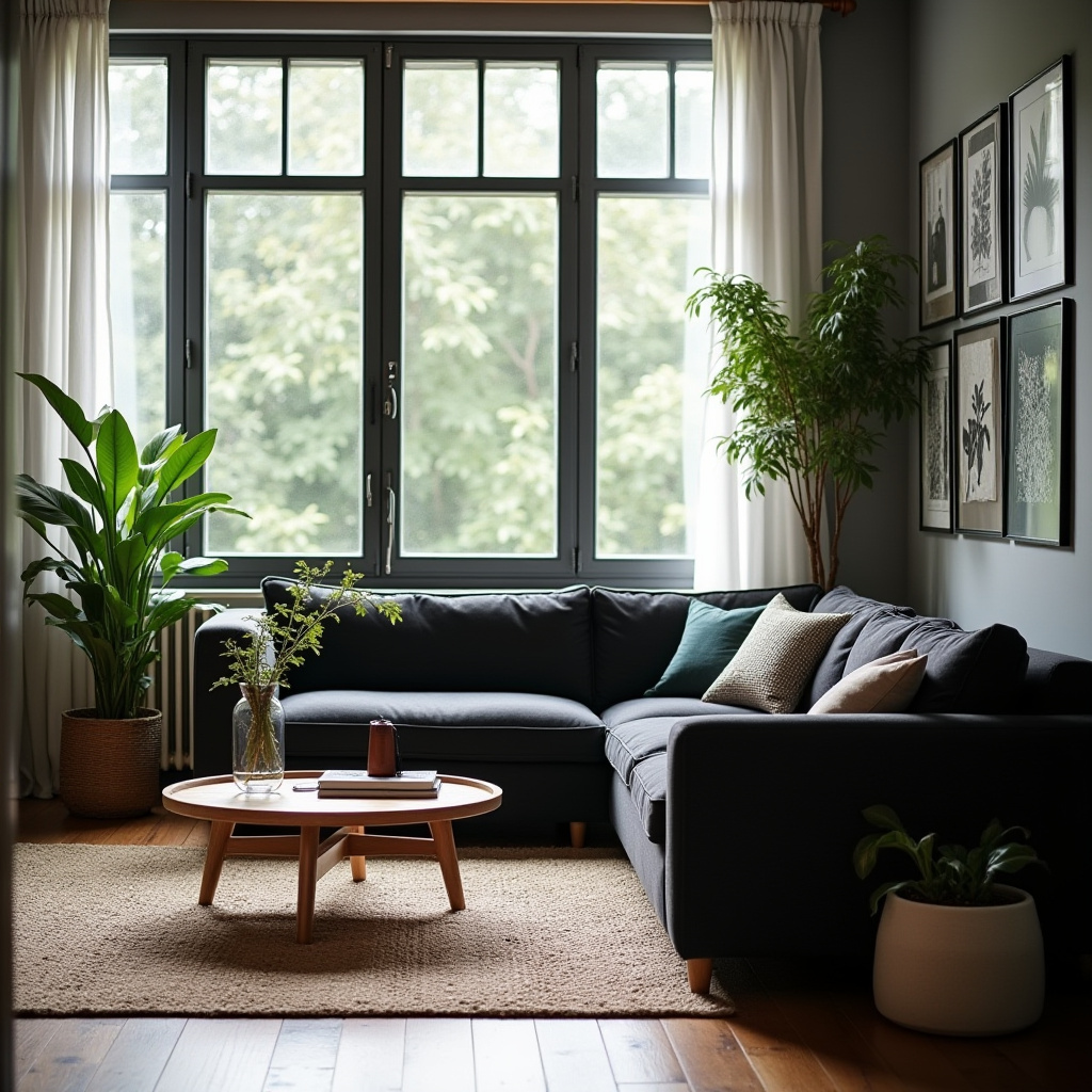 Black And Wood Living Room 15