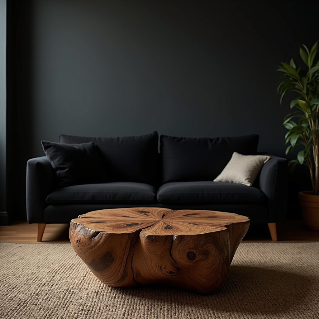 Black And Wood Living Room 17