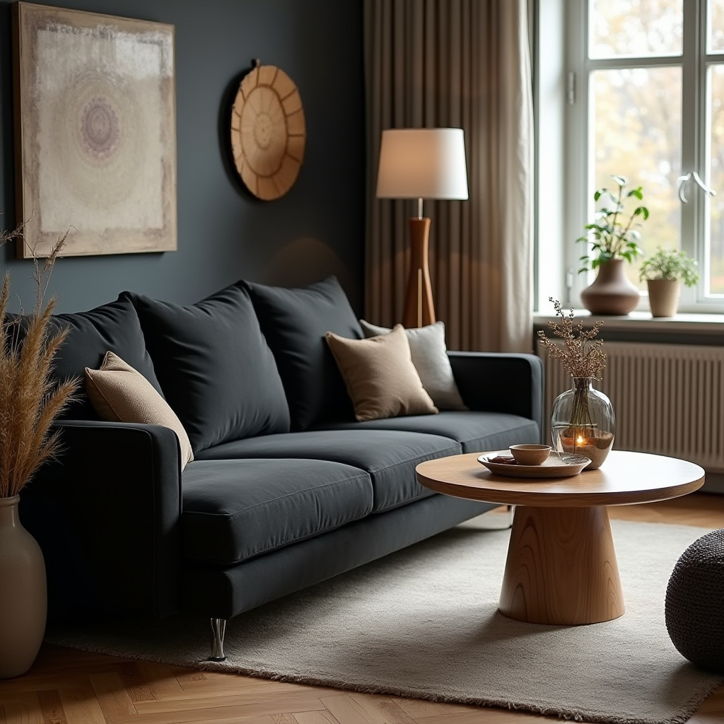 Black And Wood Living Room 22