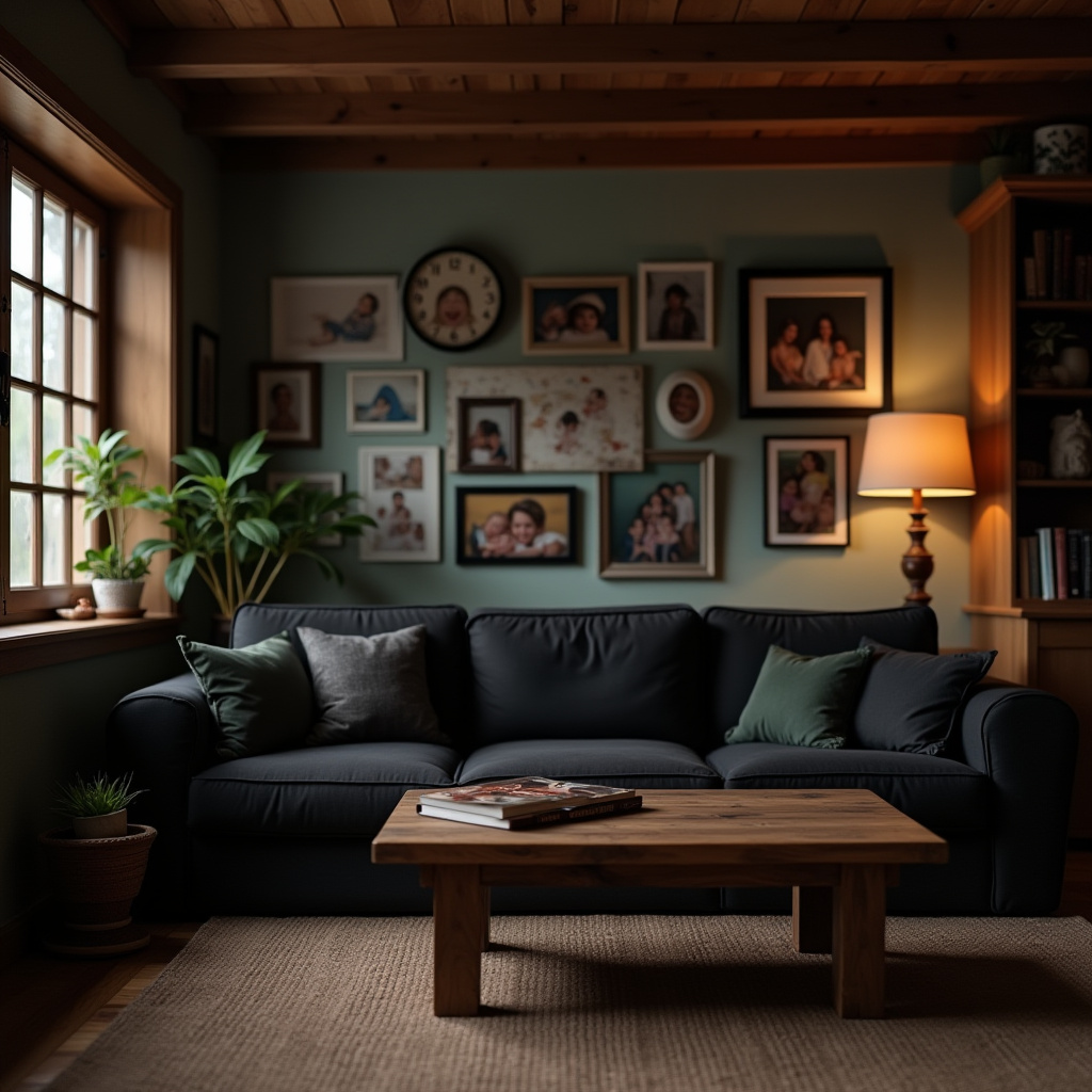 Black And Wood Living Room 26