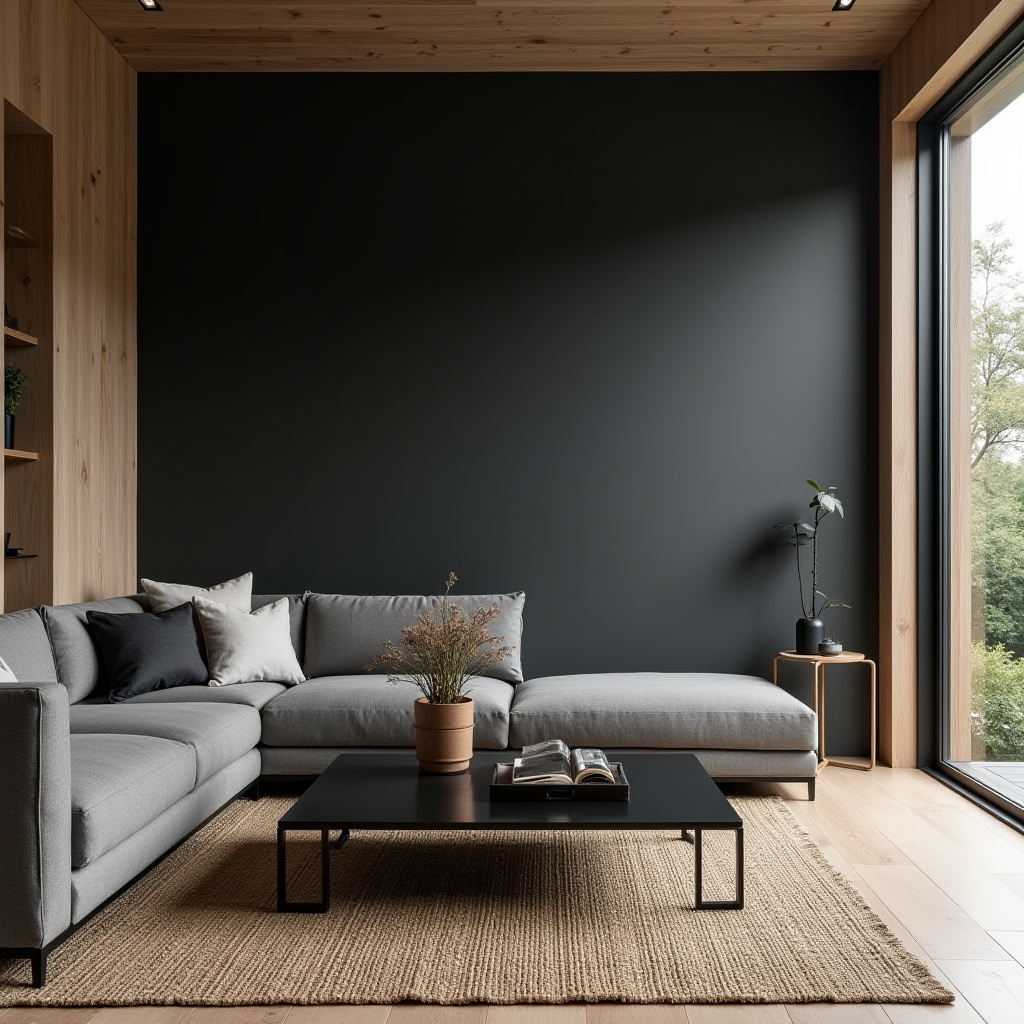 Black And Wood Living Room 3