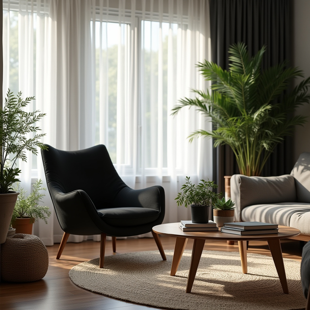 Black And Wood Living Room 30