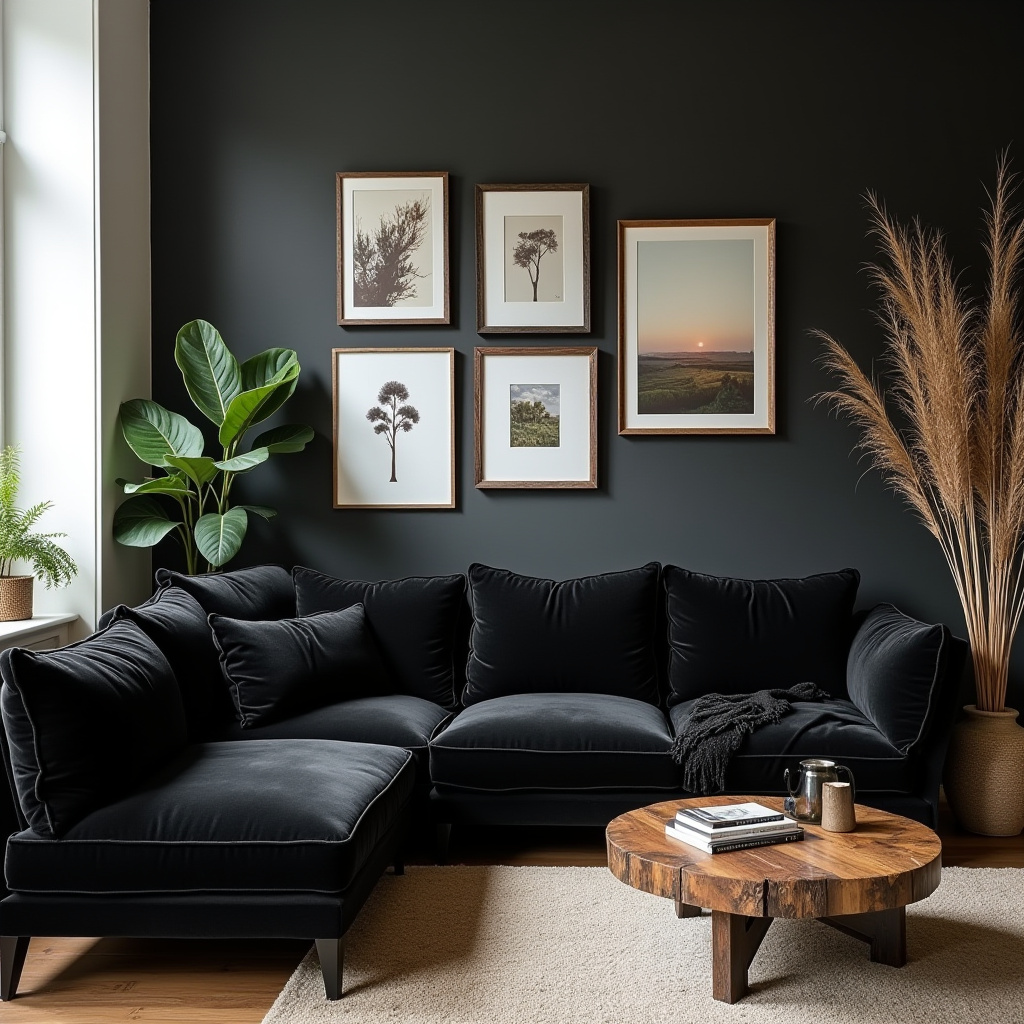 Black And Wood Living Room 4