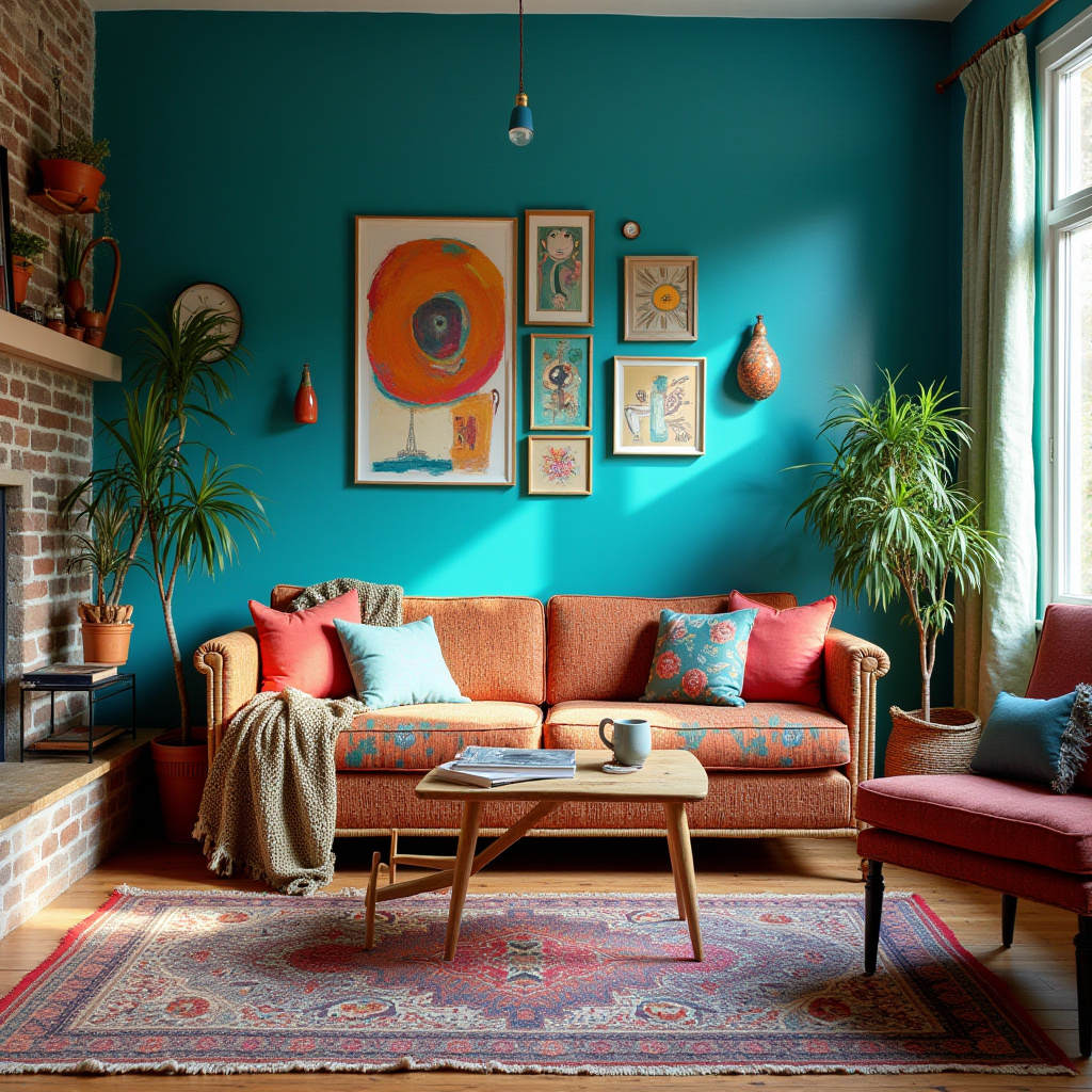 Blue Accent Wall Living Room 11