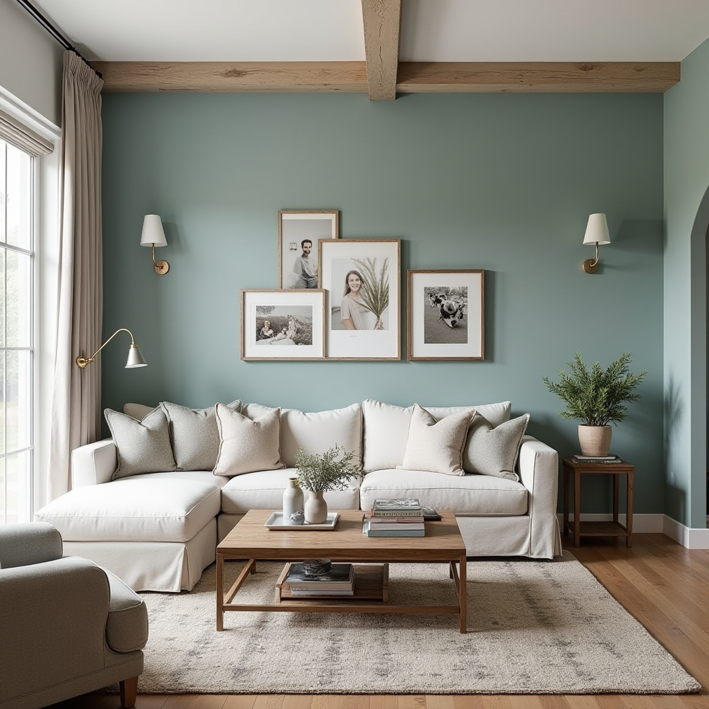 Blue Accent Wall Living Room 12