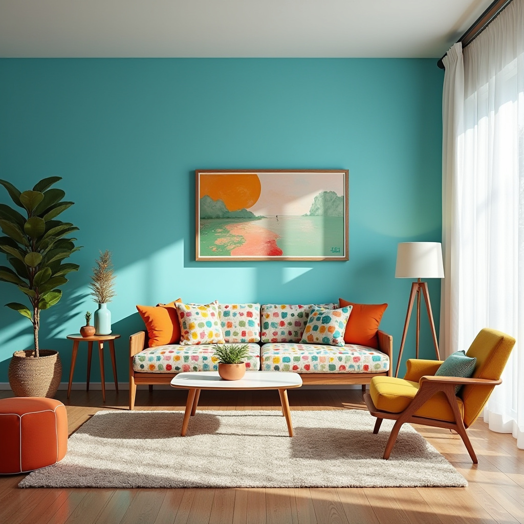 Blue Accent Wall Living Room 16