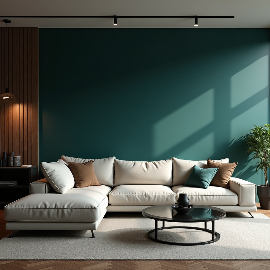 Blue Accent Wall Living Room 19